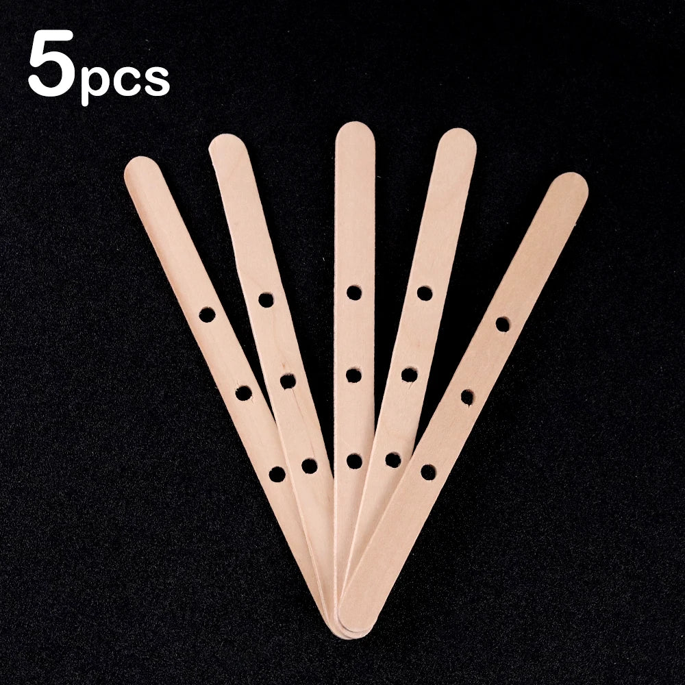Support de Mèche en Bois avec Trous – Lot de 5/20/30 Pièces pour Bougies DIY