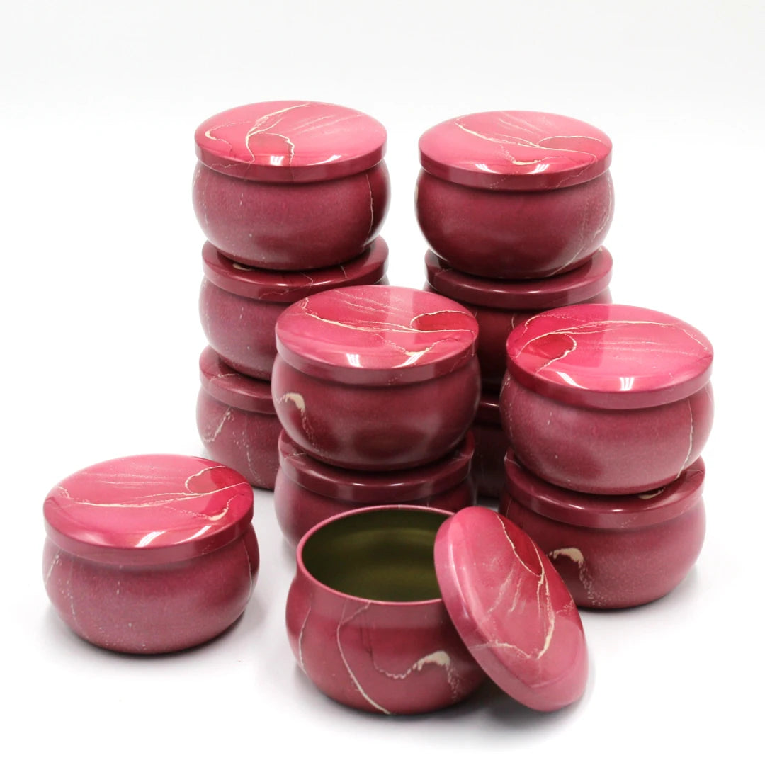 Boîtes à Bougies Marbrées – Lot de 12 Contenants Élégants pour DIY & Stockage