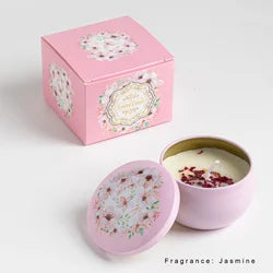 Bougie Parfumée – Cire de Soja Naturelle et Fleurs Séchées