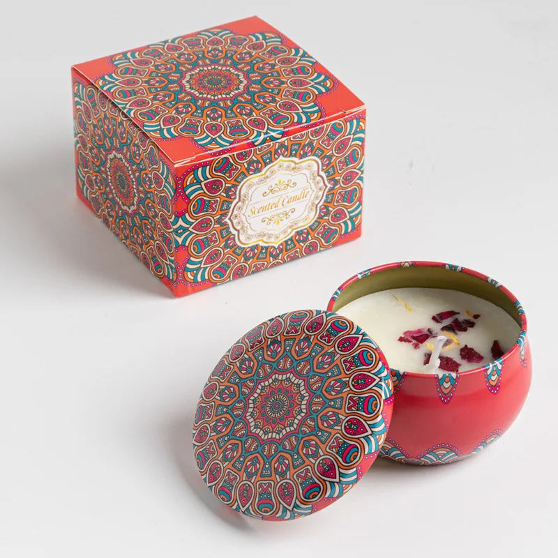 Bougie Parfumée – Cire de Soja Naturelle et Fleurs Séchées