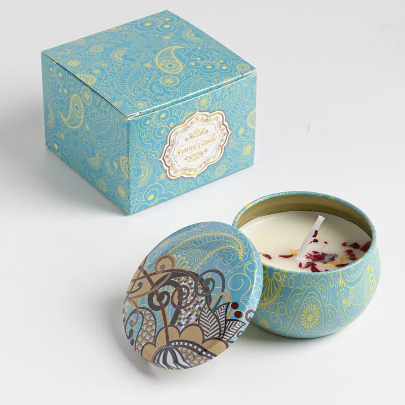 Bougie Parfumée – Cire de Soja Naturelle et Fleurs Séchées