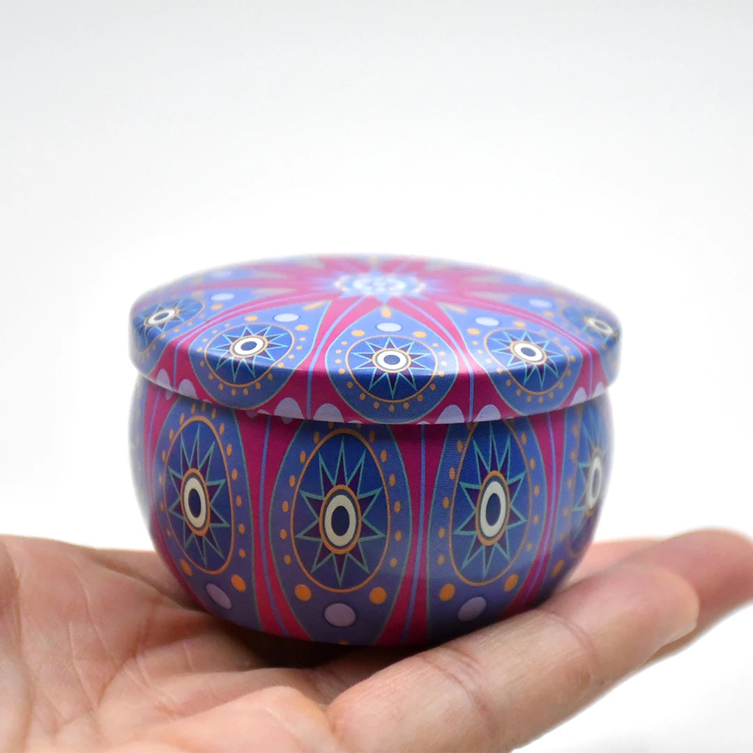 Lot de 36 Boîtes Métal Motifs Variés – Pots Vides pour Bougies DIY