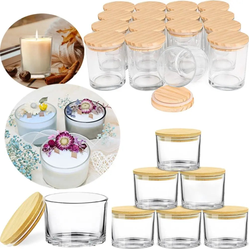 Pots à Bougie en Verre Transparent
