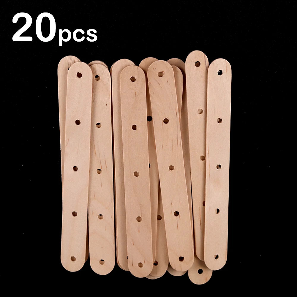 Support de Mèche en Bois avec Trous – Lot de 5/20/30 Pièces pour Bougies DIY
