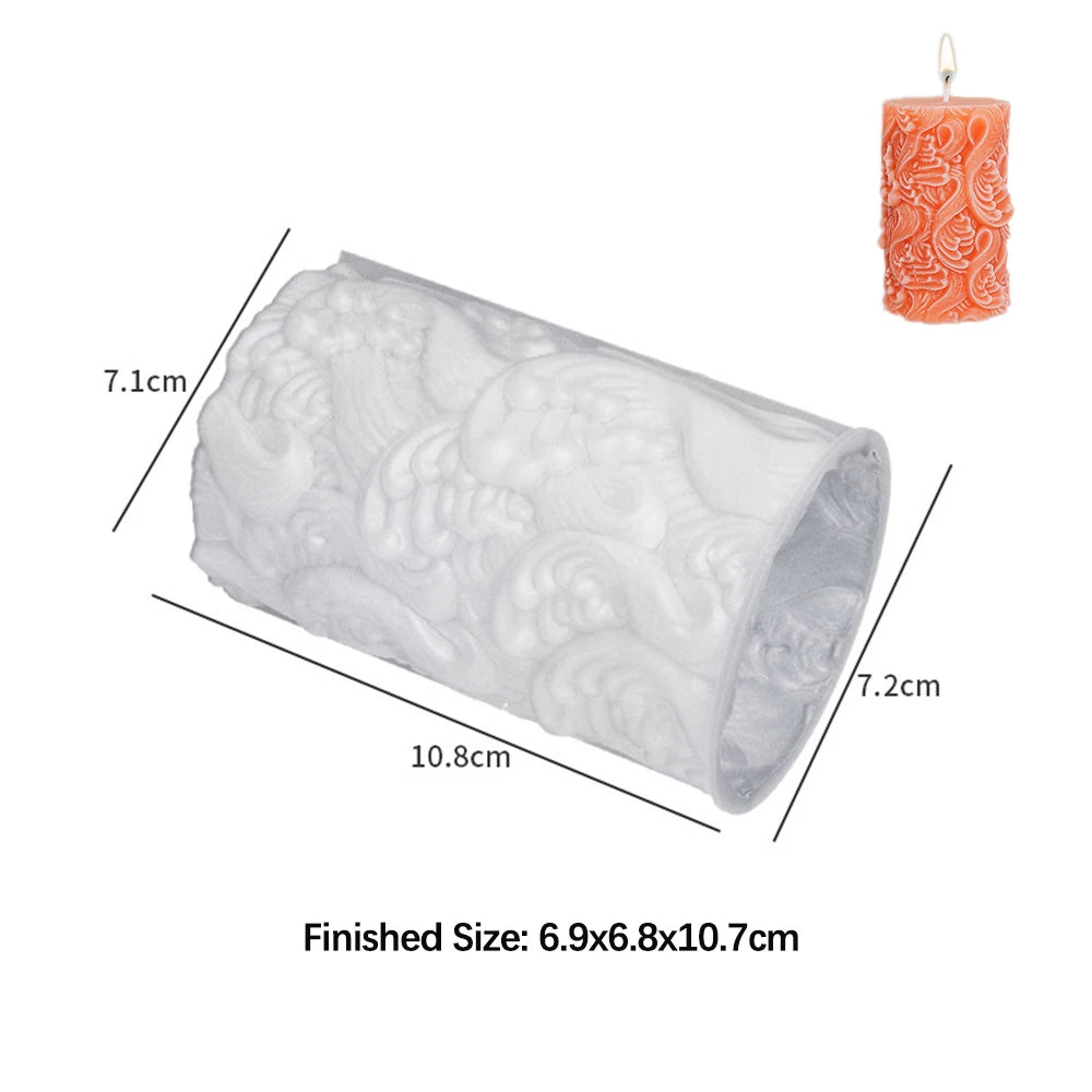 Moule Silicone Cylindrique Sculpté
