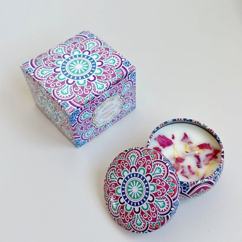 Bougie Parfumée – Cire de Soja Naturelle et Fleurs Séchées
