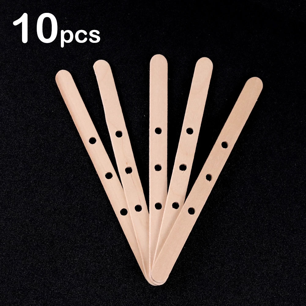 Support de Mèche en Bois avec Trous – Lot de 5/20/30 Pièces pour Bougies DIY