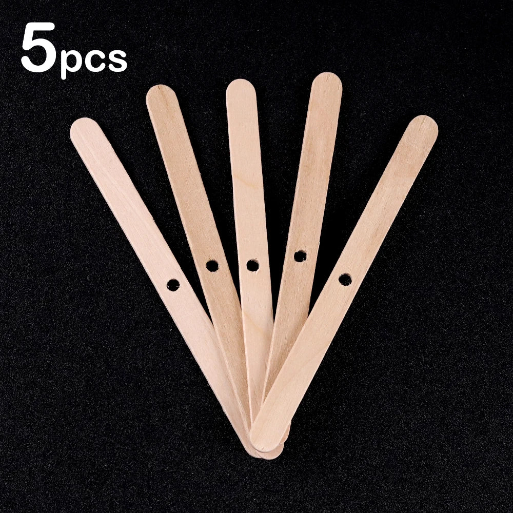 Support de Mèche en Bois avec Trous – Lot de 5/20/30 Pièces pour Bougies DIY