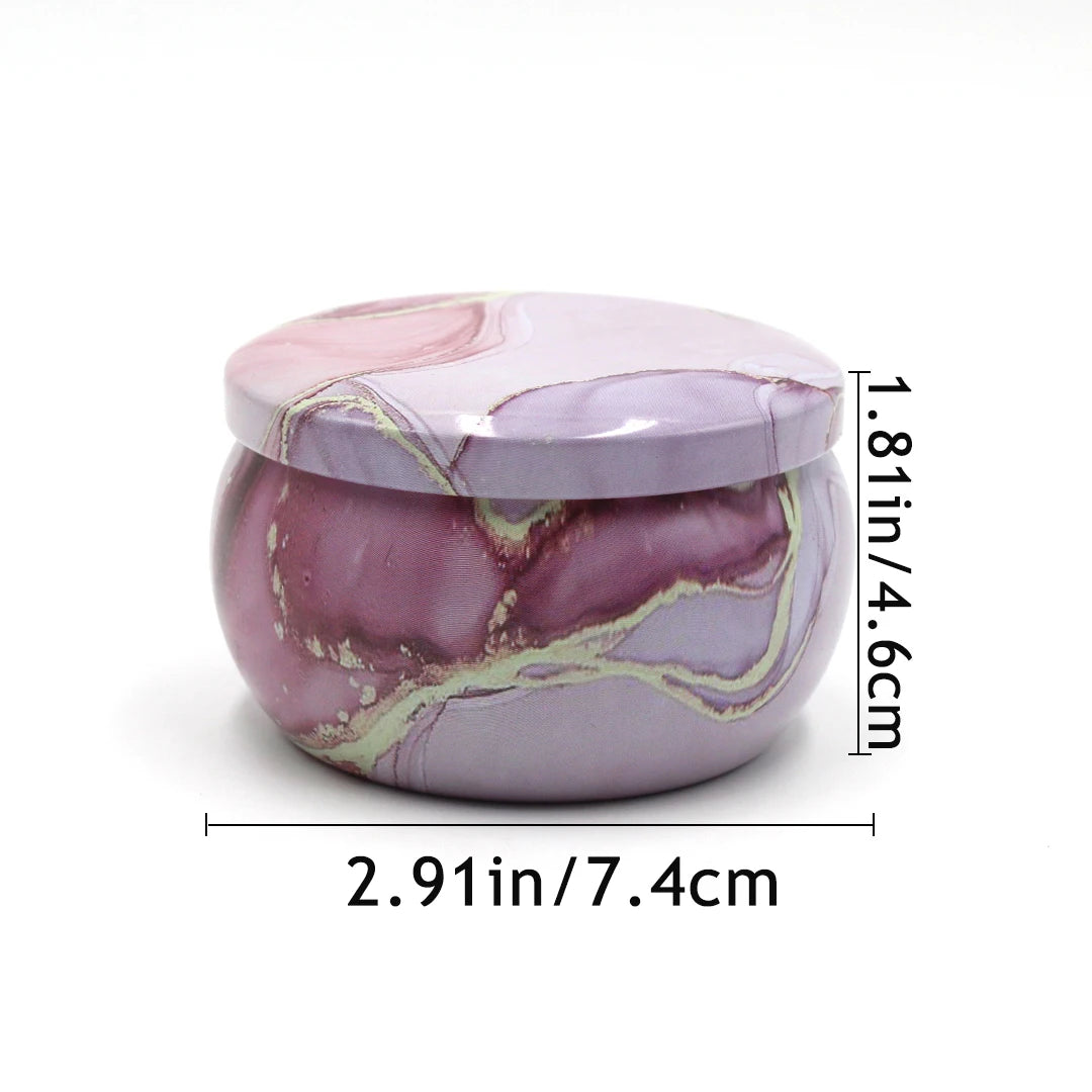 Boîtes à Bougies Marbrées – Lot de 12 Contenants Élégants pour DIY & Stockage