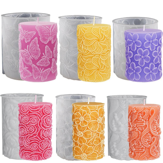 Moule Silicone Cylindrique Sculpté