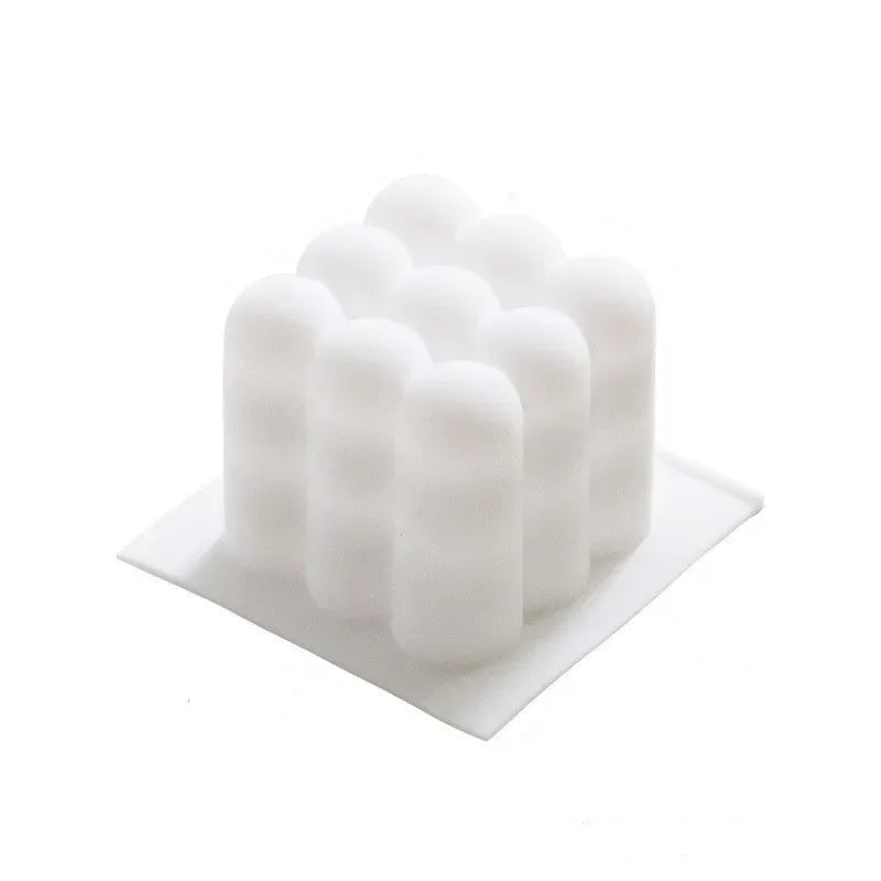 Kit 6 Moules Bougie DIY – Fleurs & Cubes en Silicone