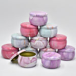 Boîtes à Bougies Marbrées – Lot de 12 Contenants Élégants pour DIY & Stockage