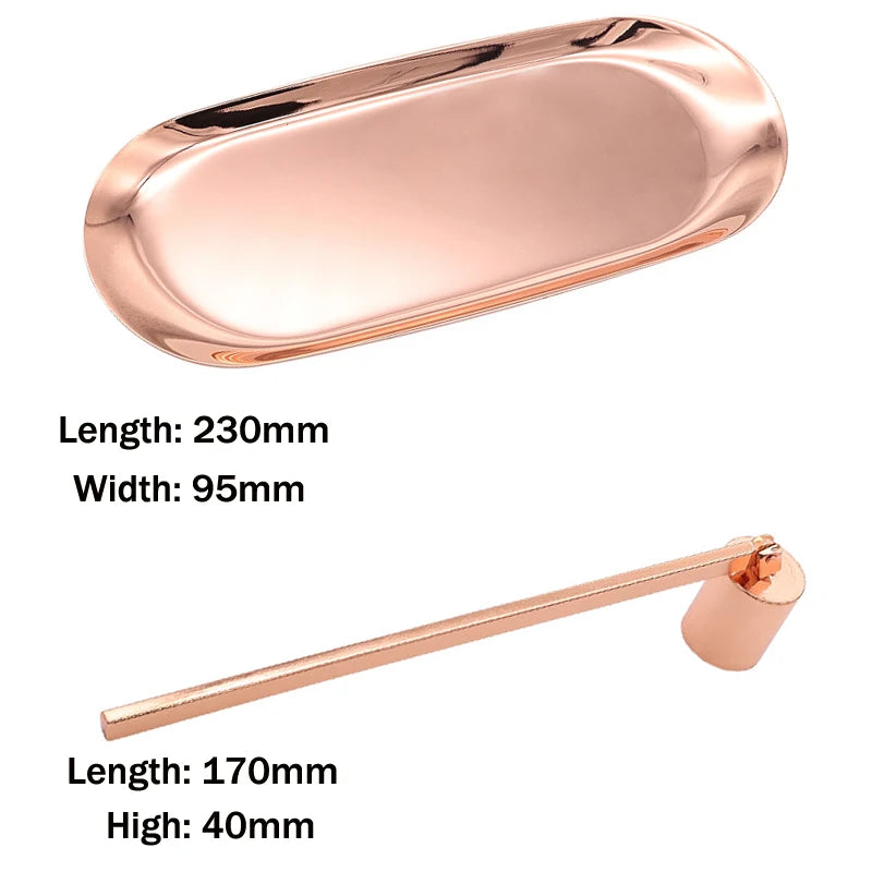 Kit 3/4 Pièces Outils pour Bougies – Coupe-mèche, Éteignoir, Crochet et Plateau