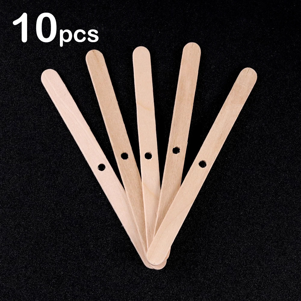 Support de Mèche en Bois avec Trous – Lot de 5/20/30 Pièces pour Bougies DIY