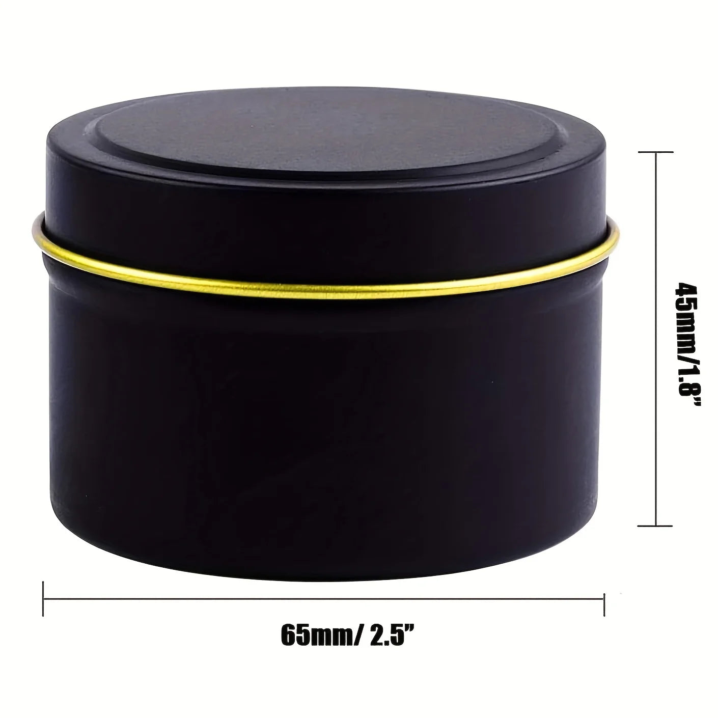 Lot de 12 Pots à Bougie 120ml – DIY Bougies – Or / Argent / Noir