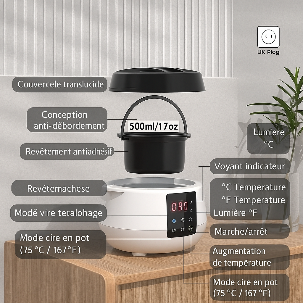Pot Chauffant Électrique pour Cire